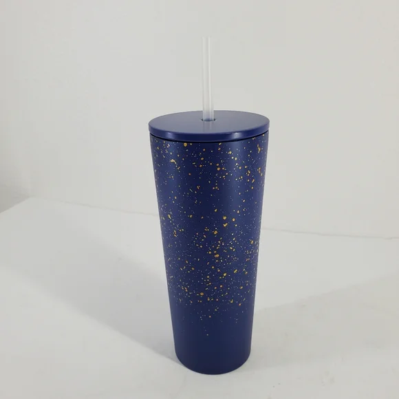 Starbucks Stainless Steel 2020 UK Release Cold Cup Tumbler Blue Gold 16 Oz  NWT